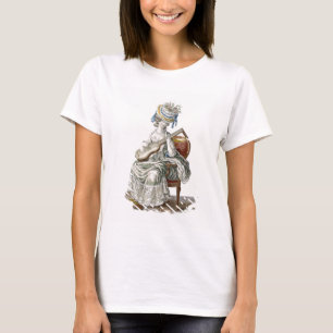 Lady in a Shot Taffeta Dress Trimmed with Lace Pla T-Shirt