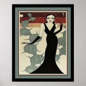 Lady in Black Dress ca. 1931 Art Deco Poster (Vorne)