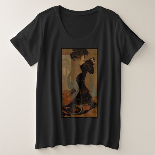Lady in Black Große Größe T-Shirt (Design vorne)