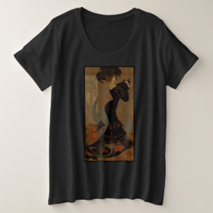 Lady in Black Große Größe T-Shirt