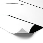 Lady in Black Hat mit Red Lipstick Line Art Poster (Ecke)