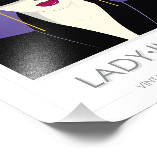 Lady In Black - im Stil der 80er Jahre Patrick Nag Fotodruck (Ecke)