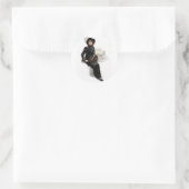 Lady in Black Runder Aufkleber (Tasche)