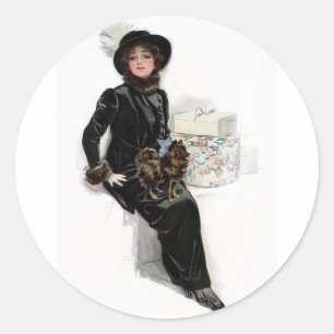 Lady in Black Runder Aufkleber