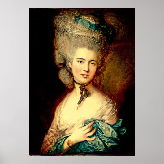 Lady in blau-georgianischer Herzogin Gainsborough Poster (Vorne)