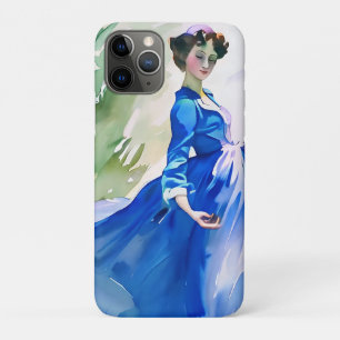 Lady in Blue Dress - Aquarellmalerei Case-Mate iPhone Hülle