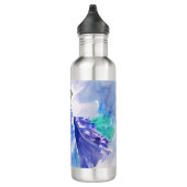 Lady in Blue Dress - Aquarellmalerei Edelstahlflasche (Rechts)