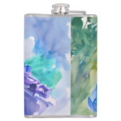 Lady in Blue Dress - Aquarellmalerei Flachmann (Rückseite)