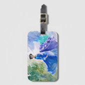 Lady in Blue Dress - Aquarellmalerei Gepäckanhänger (Vorderseite Vertikal)