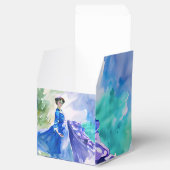 Lady in Blue Dress - Aquarellmalerei Geschenkschachtel (Geöffnet)