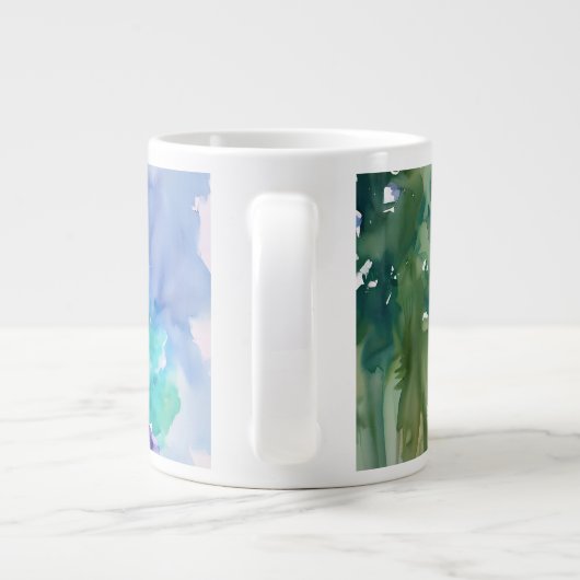 Lady in Blue Dress - Aquarellmalerei Jumbo-Tasse (Rückseite)