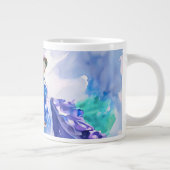 Lady in Blue Dress - Aquarellmalerei Jumbo-Tasse (Rechts)