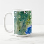 Lady in Blue Dress - Aquarellmalerei Kaffeetasse (Links)