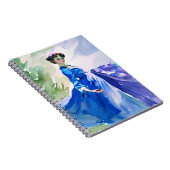 Lady in Blue Dress - Aquarellmalerei Notizblock (Rechte Seite)