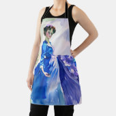 Lady in Blue Dress - Aquarellmalerei Schürze (InSitu)