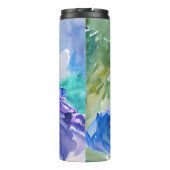 Lady in Blue Dress - Aquarellmalerei Thermosbecher (Rückseite)