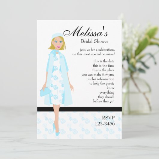 Lady in Blue Einladung (Stehend Vorderseite)