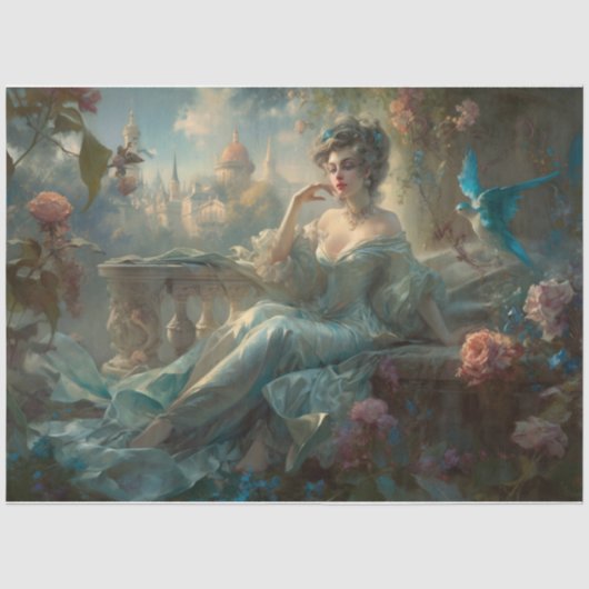 Lady in Blue Seidenpapier (Vorderseite)