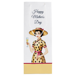 Lady in Cheongsam Kleid mit Polka Dots Geschenktas Geschenktüte Für Weinflaschen