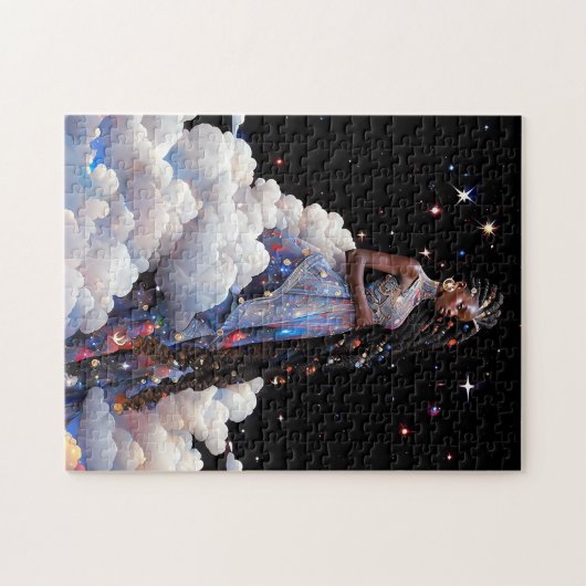 Lady in Clouds African American Art Puzzle (Horizontal)