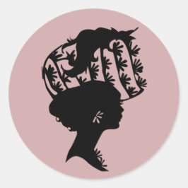 Lady in einem Bonnet 9 Blush Pink AH2010 Runder Aufkleber