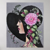 Lady in einem dekorativen Hut Poster (Vorne)