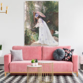 Lady in einem Garten Kümmerte für ihre Blume mit L Leinwanddruck (Insitu (Wohnzimmer))