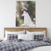 Lady in einem Garten Kümmerte für ihre Blume mit L Leinwanddruck (Insitu (Schlafzimmer))