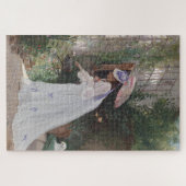 Lady in einem Garten Kümmerte für ihre Blume mit L Puzzle (Horizontal)