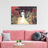 Lady in einem Garten Leinwanddruck (Insitu (Wohnzimmer))