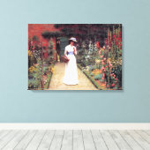 Lady in einem Garten Leinwanddruck (Insitu (Holzboden))