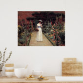Lady in einem Garten Poster (Küche)