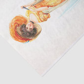 Lady in einem gelben Kleid, Decoupage Seidenpapier (Ausschnitt)