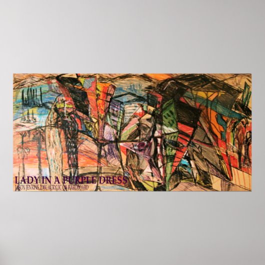 Lady in einem Lila Kleid Poster (Vorne)