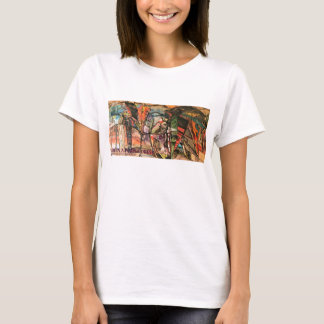 Lady in einem Lila Kleid T-Shirt