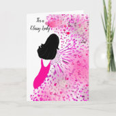 Lady in einem rosa Kleid Karte (Vorderseite)