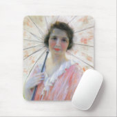 Lady in einem rosa Kleid mit Sonnenschirm (Robert Mousepad (Mit Mouse)