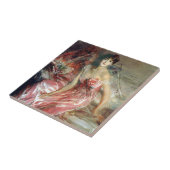 Lady in einem rosa Kleid (von Giovanni Boldini) Fliese (Seite)