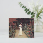 Lady in einer Gartenölmalerei Postkarte (Stehend Vorderseite)