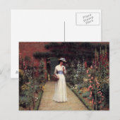 Lady in einer Gartenölmalerei Postkarte (Vorne/Hinten)