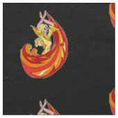 Lady in Feuerkleid in Schwarz Stoff (Nahaufnahme)