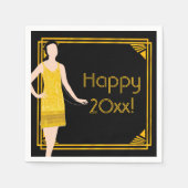 Lady in Gold Roaring 20's Silvester Party Serviette (Vorderseite)