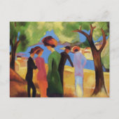Lady in Green Jacket August Macke Postkarte (Vorderseite)