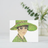 Lady in Green Postkarte (Stehend Vorderseite)