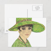 Lady in Green Postkarte (Vorne/Hinten)