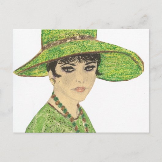 Lady in Green Postkarte (Vorderseite)