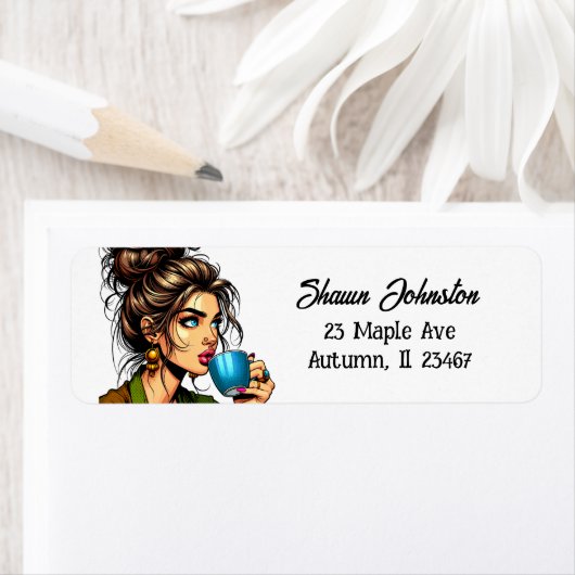 Lady in Messy Bun Drink Coffee (Insitu)