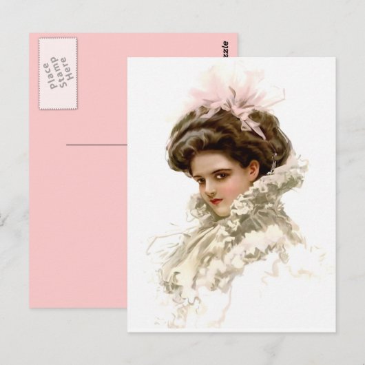 Lady in Profil Postkarte (Vorne/Hinten)