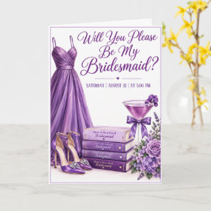 Lady In Purple Brautjungfer Antrag Karte