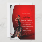 Lady in Red Bridal Dusche Einladung (Vorderseite)